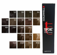 Стойкая профессиональная краска для волос - Goldwell Topchic Hair Color Coloration 5BG (Светлый коричневый бежево-золотистый) 60 мл
