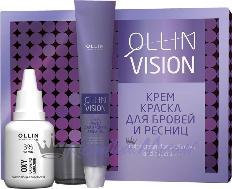 Ollin Vision Набор крем-краска для бровей и ресниц (чёрный) 20 мл в наборе