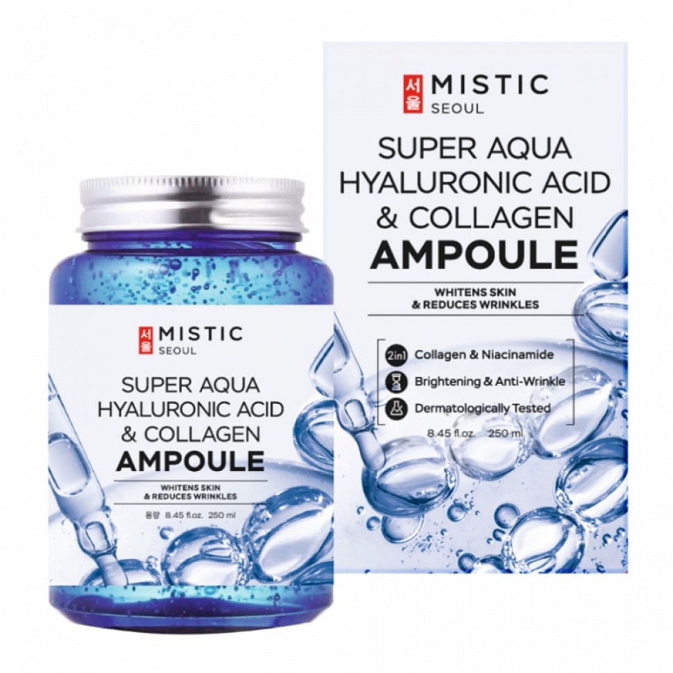 MISTIC Глубокоувлажняющая сыворотка с гиалуроновой кислотой и коллагеном SUPER AQUA HYALURONIC 250 мл