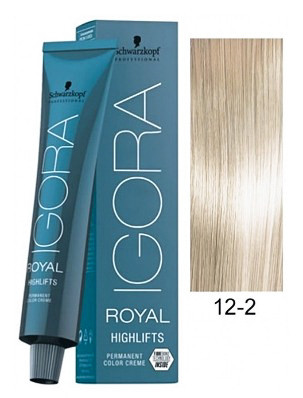 Специальный блондин пепельный - Schwarzkopf Igora Royal Highlifts Hair Color 12-2 60 мл
