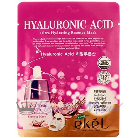 EKEL Тканевая маска для лица с гиалуроновой кислотой Hyaluronic Acid Ultra Hydrating Essence Mask 25