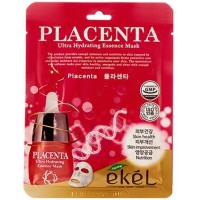 EKEL Тканевая маска для лица с экстрактом плаценты Placenta Ultra Hydrating Essence Mask 25 мл