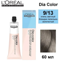 L'Oreal Dia Color 9.13 очень светлый блондин пепельный золотистый 60мл