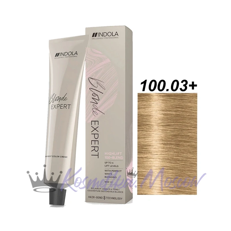 Indola Осветляющий краситель для волос Blonde Expert Highlift, 100.03+ Ультраблонд натуральный золотистый интенсивный, 60 мл