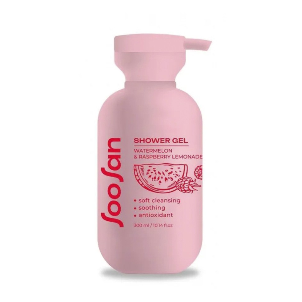 SOOSAN Гель для душа с ароматом арбуза и малины Shower Gel Watermelon & Raspberry Lemonade 300 мл