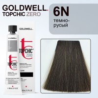 Стойкая профессиональная краска для волос - Goldwell Topchic Hair Color Coloration 6N (Тёмно-русый натуральный) 60 мл