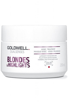 Маска интенсивная для осветленных и мелированных волос - Goldwell Dualsenses Blondes & Highlights 60sec Treatment 200 мл