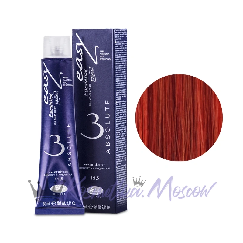 Lisap Milano Краска для волос Escalation Easy Absolute, 77/55 интенсивный блондин насыщенный красный, 60 мл