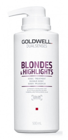 Маска интенсивная для осветленных и мелированных волос - Goldwell Dualsenses Blondes & Highlights 60sec Treatment 500 мл