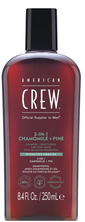 American Crew CHAMOMILE + PINE 3 in 1 Шампунь, Кондиционер и Гель для душа Ромашка и сосна 250мл